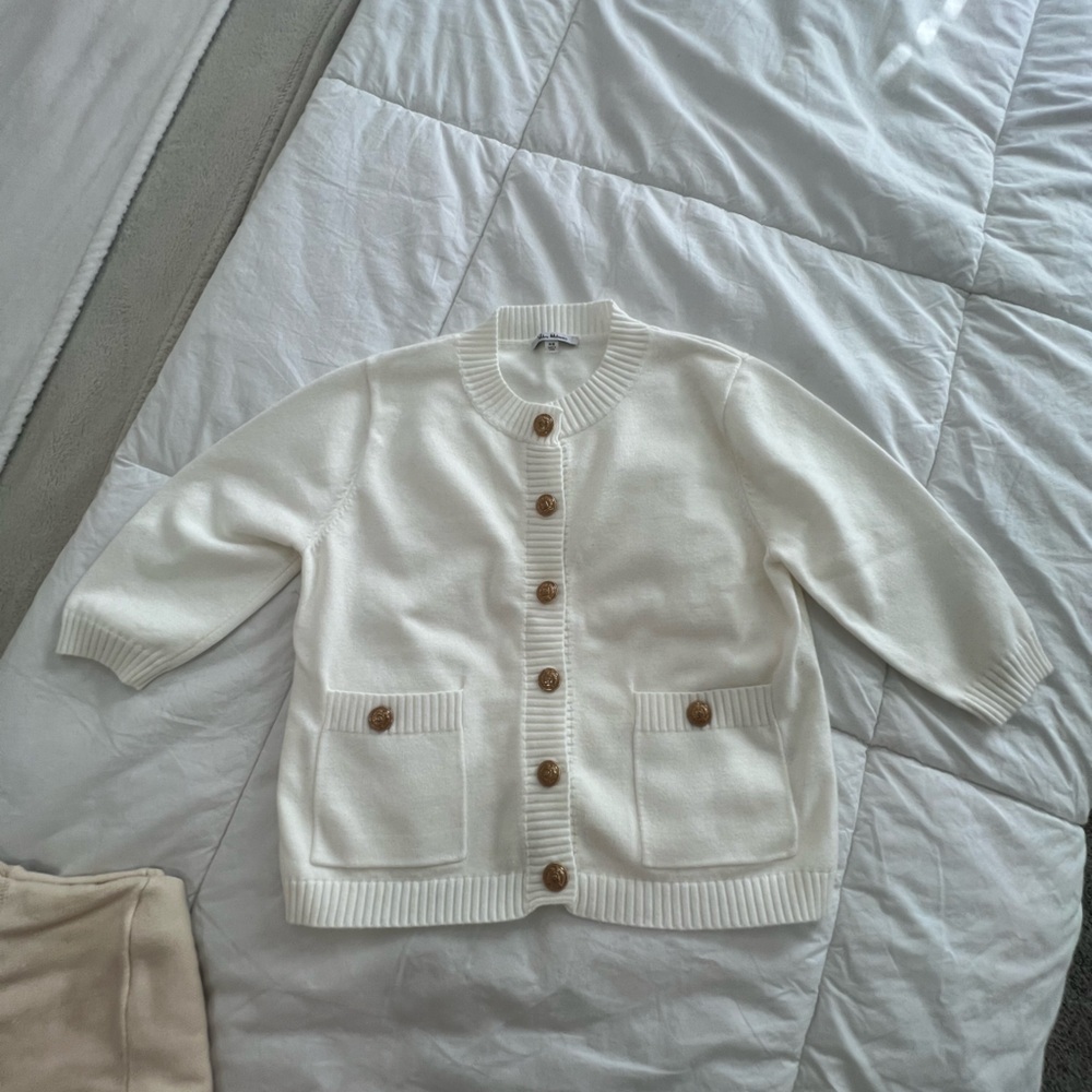 Milano Cream Button-Up Cardigan